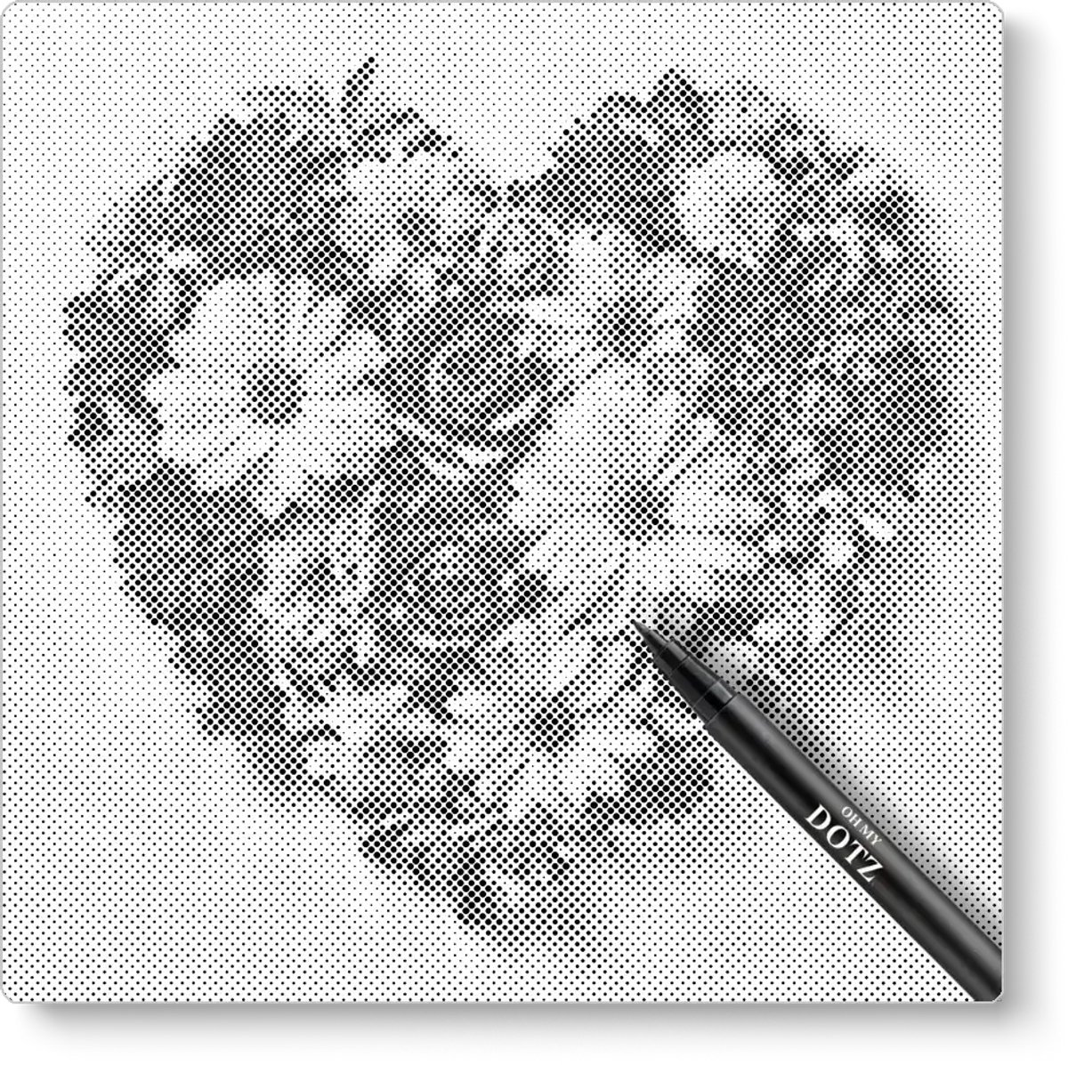 Bloemen Hart | Stippelschilderij | 40x40cm | Dot painting | Oh My Dotz | Dots stippen | Diamond painting & Schilderen op nummer alternatief | Sinterklaas | Kerst